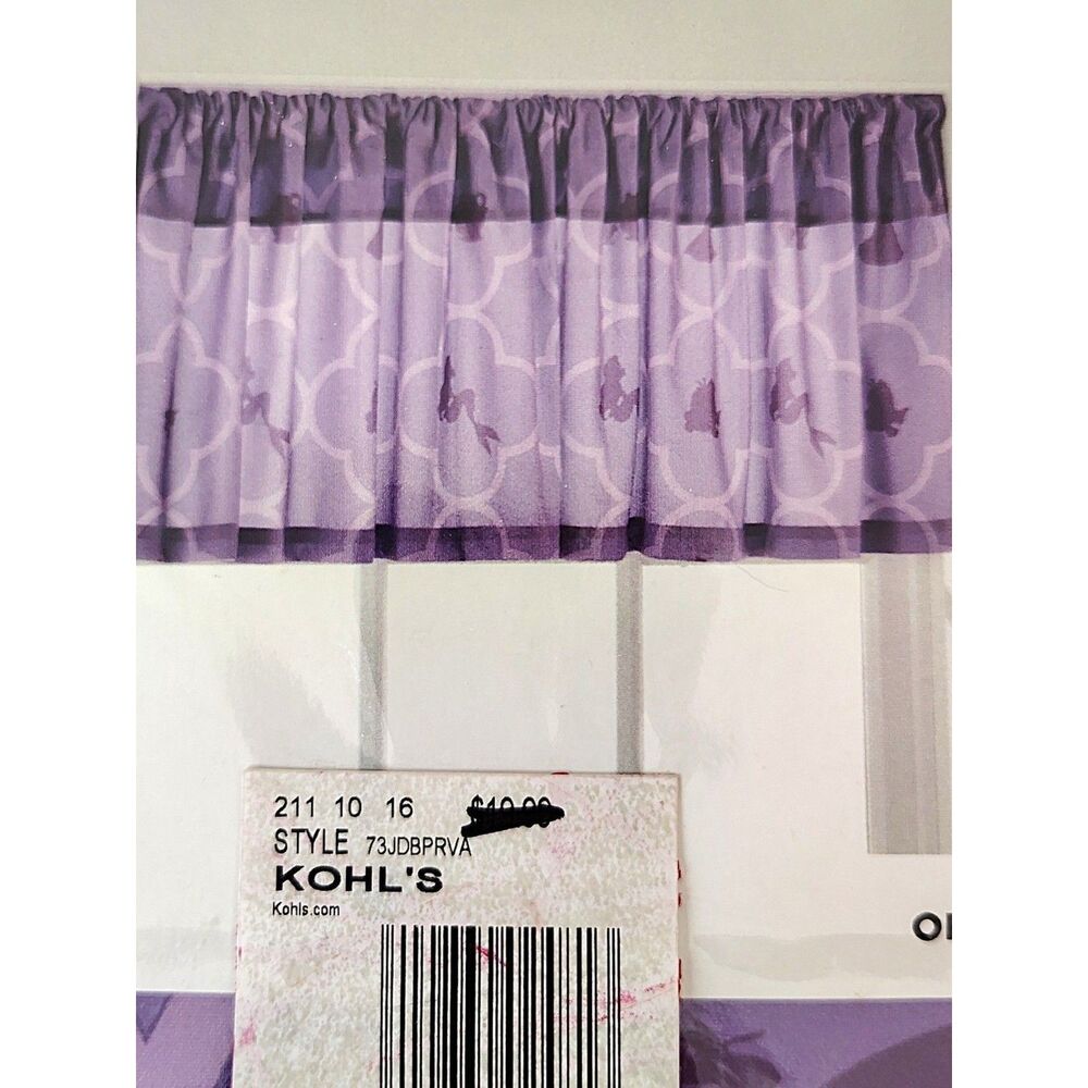 2 New Disney Princess Window Valances Purple 60x13 Jumping Beans Curtains
